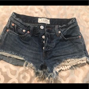Free People Lace Detail Shorts